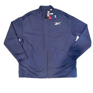 Reebok Jacket Mens 2XL Navy Blue TS Performance Layering Wicking Full Zip NWT